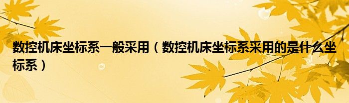 數(shù)控機床坐標系一般采用（數(shù)控機床坐標系采用的是什么坐標系）