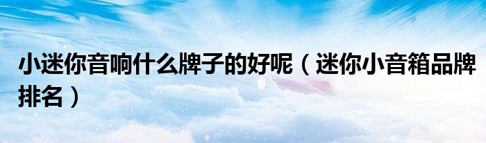 小迷你音響什么牌子的好呢（迷你小音箱品牌排名）