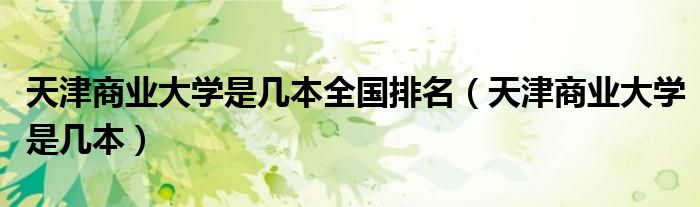 天津商業(yè)大學是幾本全國排名（天津商業(yè)大學是幾本）