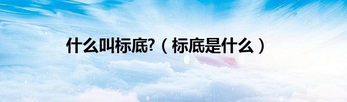 什么叫標底?（標底是什么）