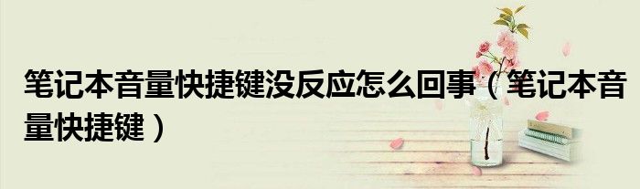 筆記本音量快捷鍵沒(méi)反應(yīng)怎么回事（筆記本音量快捷鍵）