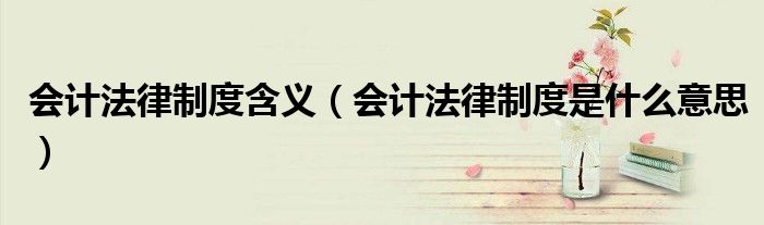 會(huì)計(jì)法律制度含義（會(huì)計(jì)法律制度是什么意思）