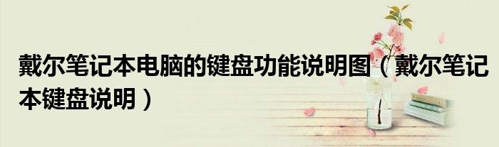 戴爾筆記本電腦的鍵盤功能說明圖（戴爾筆記本鍵盤說明）
