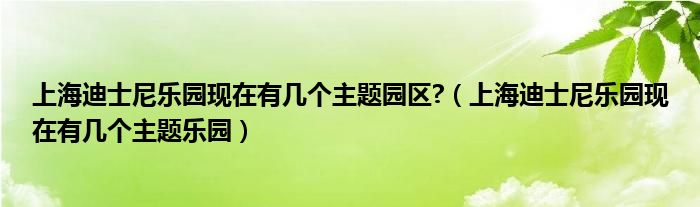 上海迪士尼樂園現(xiàn)在有幾個主題園區(qū)?（上海迪士尼樂園現(xiàn)在有幾個主題樂園）