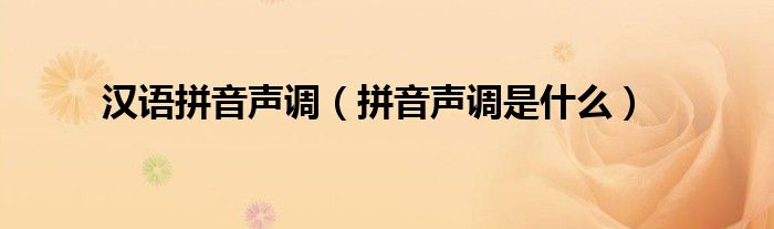 漢語拼音聲調(diào)（拼音聲調(diào)是什么）