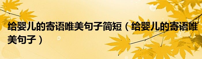 給嬰兒的寄語(yǔ)唯美句子簡(jiǎn)短（給嬰兒的寄語(yǔ)唯美句子）