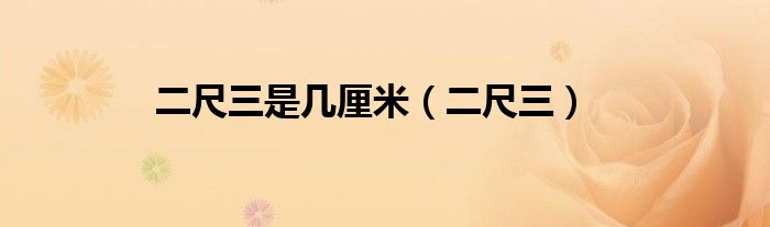 二尺三是幾厘米（二尺三）