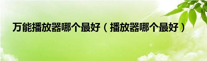 萬能播放器哪個(gè)最好（播放器哪個(gè)最好）