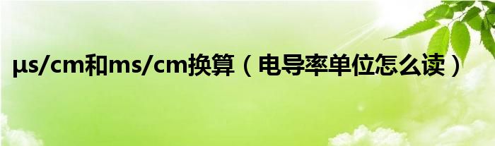 μs/cm和ms/cm換算（電導(dǎo)率單位怎么讀）