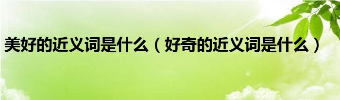 美好的近義詞是什么（好奇的近義詞是什么）