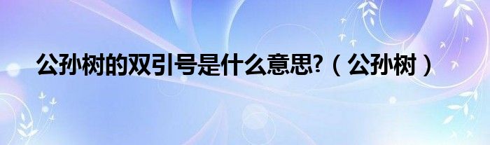 公孫樹的雙引號(hào)是什么意思?（公孫樹）
