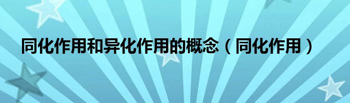 同化作用和異化作用的概念（同化作用）