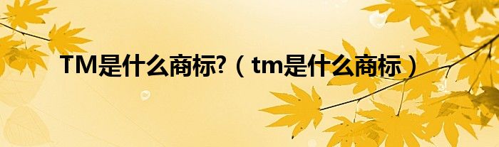 TM是什么商標(biāo)?（tm是什么商標(biāo)）