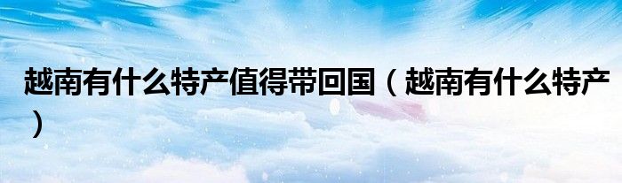 越南有什么特產(chǎn)值得帶回國(guó)（越南有什么特產(chǎn)）