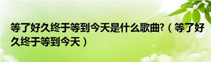 等了好久終于等到今天是什么歌曲?（等了好久終于等到今天）