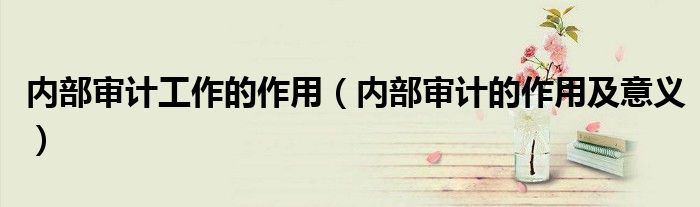 內(nèi)部審計(jì)工作的作用（內(nèi)部審計(jì)的作用及意義）