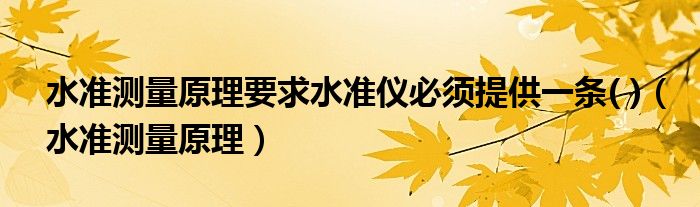 水準(zhǔn)測(cè)量原理要求水準(zhǔn)儀必須提供一條( )（水準(zhǔn)測(cè)量原理）