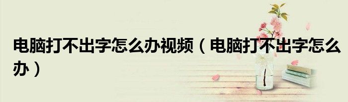 電腦打不出字怎么辦視頻（電腦打不出字怎么辦）