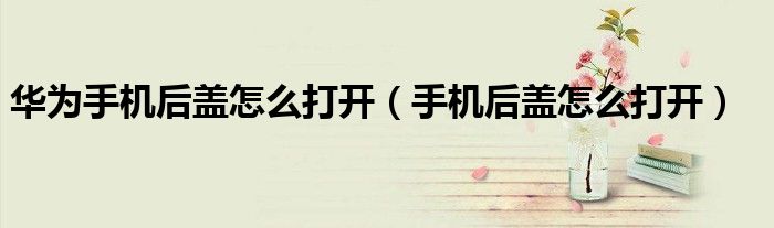 華為手機后蓋怎么打開（手機后蓋怎么打開）