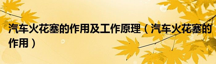 汽車(chē)火花塞的作用及工作原理（汽車(chē)火花塞的作用）