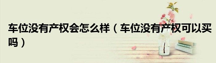 車位沒有產(chǎn)權(quán)會怎么樣（車位沒有產(chǎn)權(quán)可以買嗎）