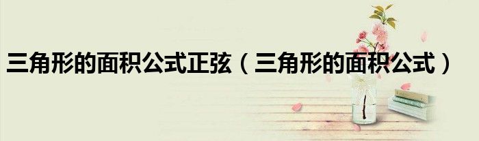 三角形的面積公式正弦（三角形的面積公式）
