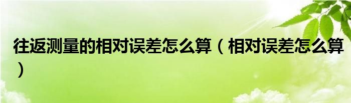 往返測量的相對誤差怎么算（相對誤差怎么算）