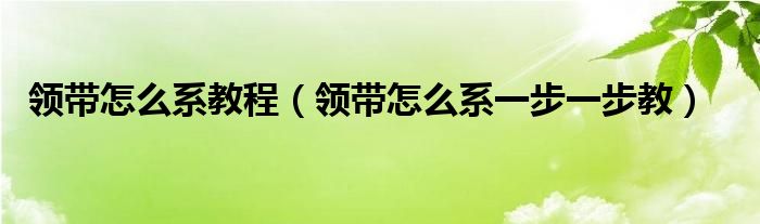 領(lǐng)帶怎么系教程（領(lǐng)帶怎么系一步一步教）