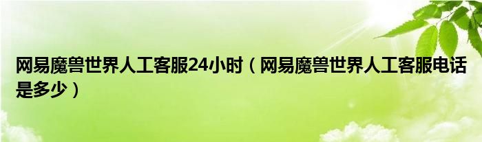 網(wǎng)易魔獸世界人工客服24小時（網(wǎng)易魔獸世界人工客服電話是多少）