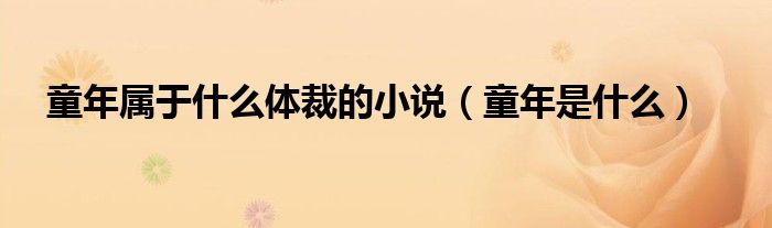 童年屬于什么體裁的小說(shuō)（童年是什么）