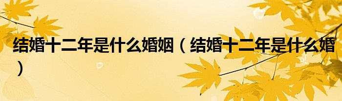 結(jié)婚十二年是什么婚姻（結(jié)婚十二年是什么婚）