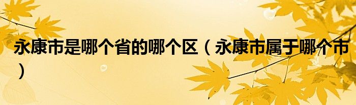 永康市是哪個省的哪個區(qū)（永康市屬于哪個市）