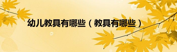幼兒教具有哪些（教具有哪些）