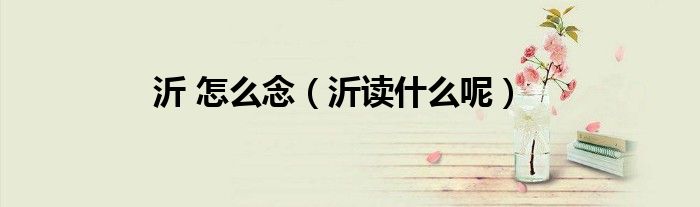 沂 怎么念（沂讀什么呢）