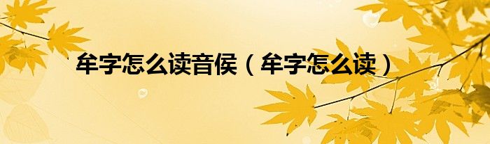 牟字怎么讀音侯（牟字怎么讀）