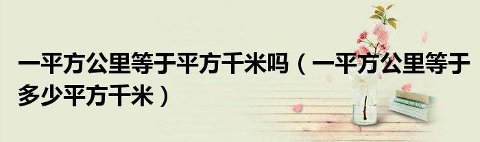 一平方公里等于平方千米嗎（一平方公里等于多少平方千米）