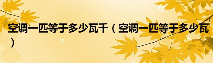 空調(diào)一匹等于多少瓦千（空調(diào)一匹等于多少瓦）