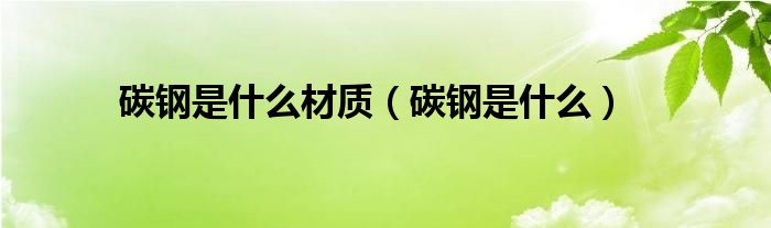 碳鋼是什么材質(zhì)（碳鋼是什么）