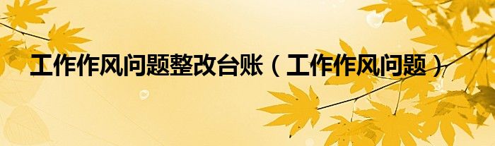 工作作風問題整改臺賬（工作作風問題）