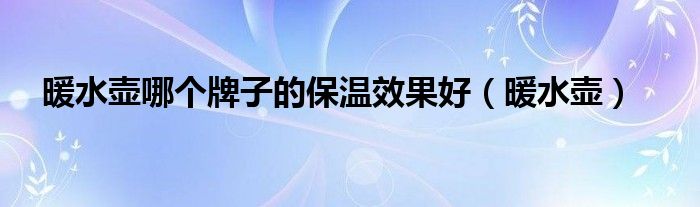 暖水壺哪個(gè)牌子的保溫效果好（暖水壺）