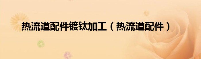 熱流道配件鍍鈦加工（熱流道配件）