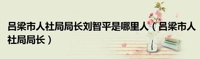 呂梁市人社局局長(zhǎng)劉智平是哪里人（呂梁市人社局局長(zhǎng)）