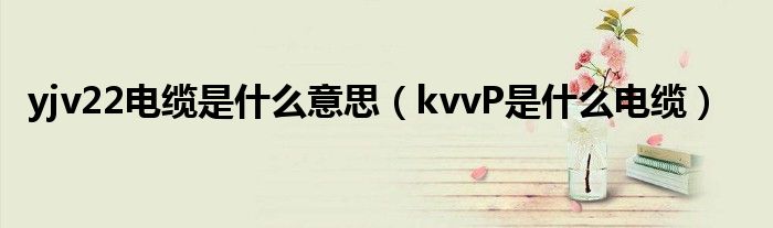 yjv22電纜是什么意思（kvvP是什么電纜）