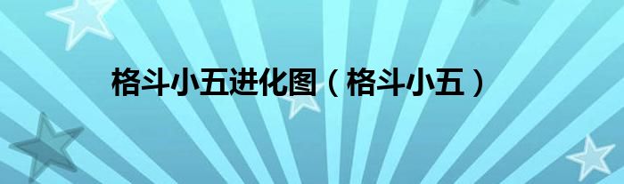 格斗小五進(jìn)化圖（格斗小五）