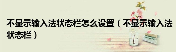 不顯示輸入法狀態(tài)欄怎么設(shè)置（不顯示輸入法狀態(tài)欄）