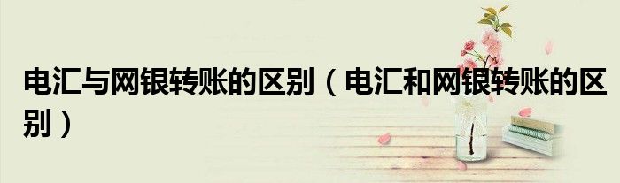 電匯與網(wǎng)銀轉(zhuǎn)賬的區(qū)別（電匯和網(wǎng)銀轉(zhuǎn)賬的區(qū)別）