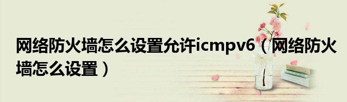 網(wǎng)絡(luò)防火墻怎么設(shè)置允許icmpv6（網(wǎng)絡(luò)防火墻怎么設(shè)置）