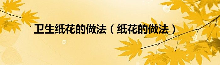 衛(wèi)生紙花的做法（紙花的做法）