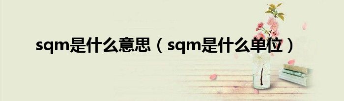 sqm是什么意思（sqm是什么單位）