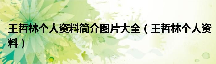 王哲林個(gè)人資料簡(jiǎn)介圖片大全（王哲林個(gè)人資料）